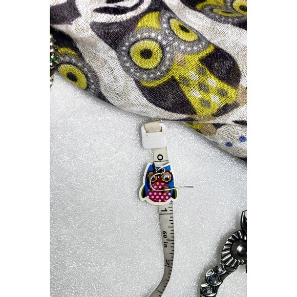 Whimsigoth Owl Theme Accessory Lot: Owl Scarf, Earrings, Watch & Stretch Ring - Picture 15 of 16